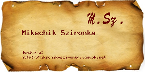 Mikschik Szironka névjegykártya